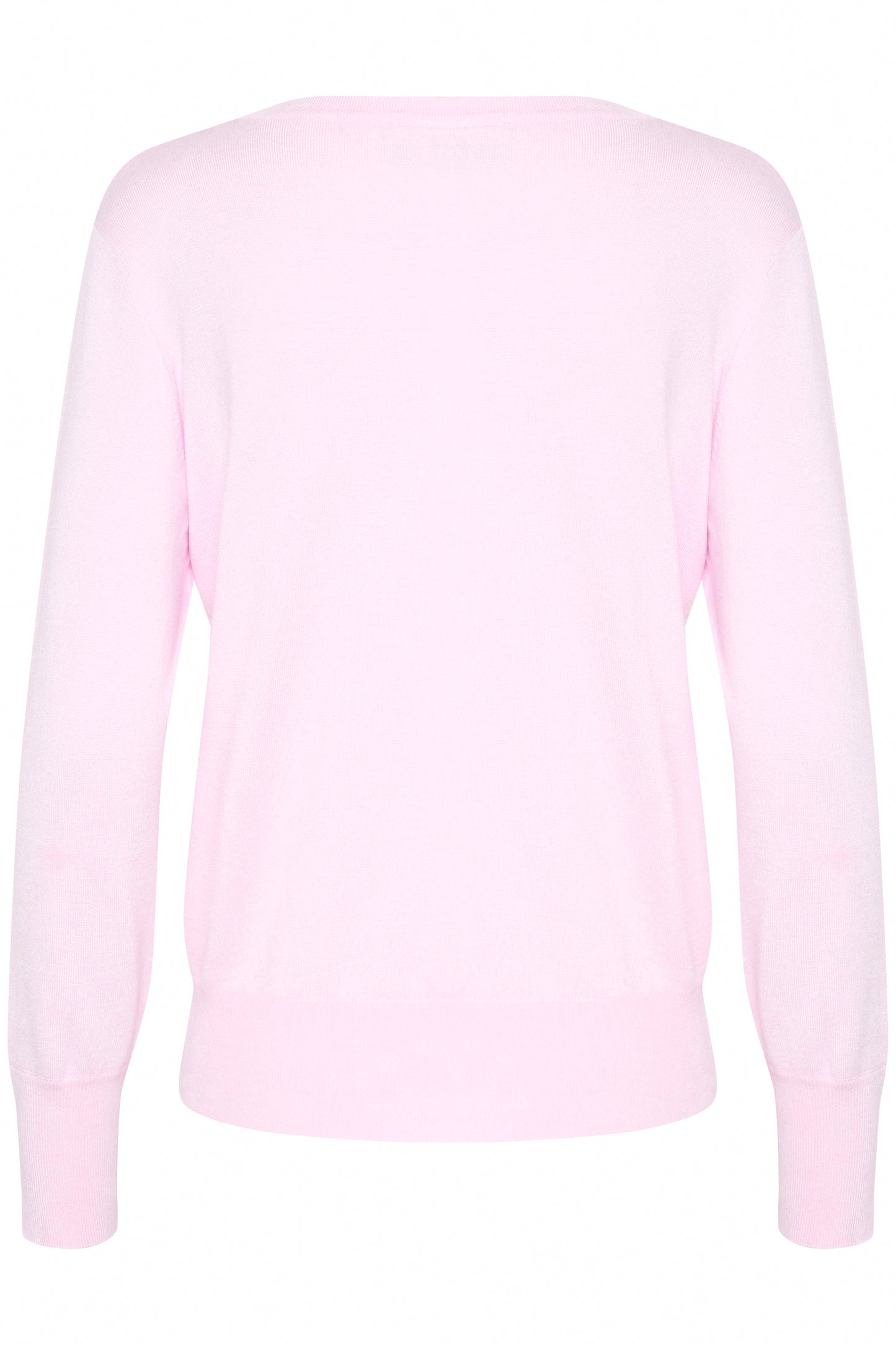 KAFFE LIZZA V-NECK KNIT PULLOVER WITH BUTTONS IN LILAC SNOW