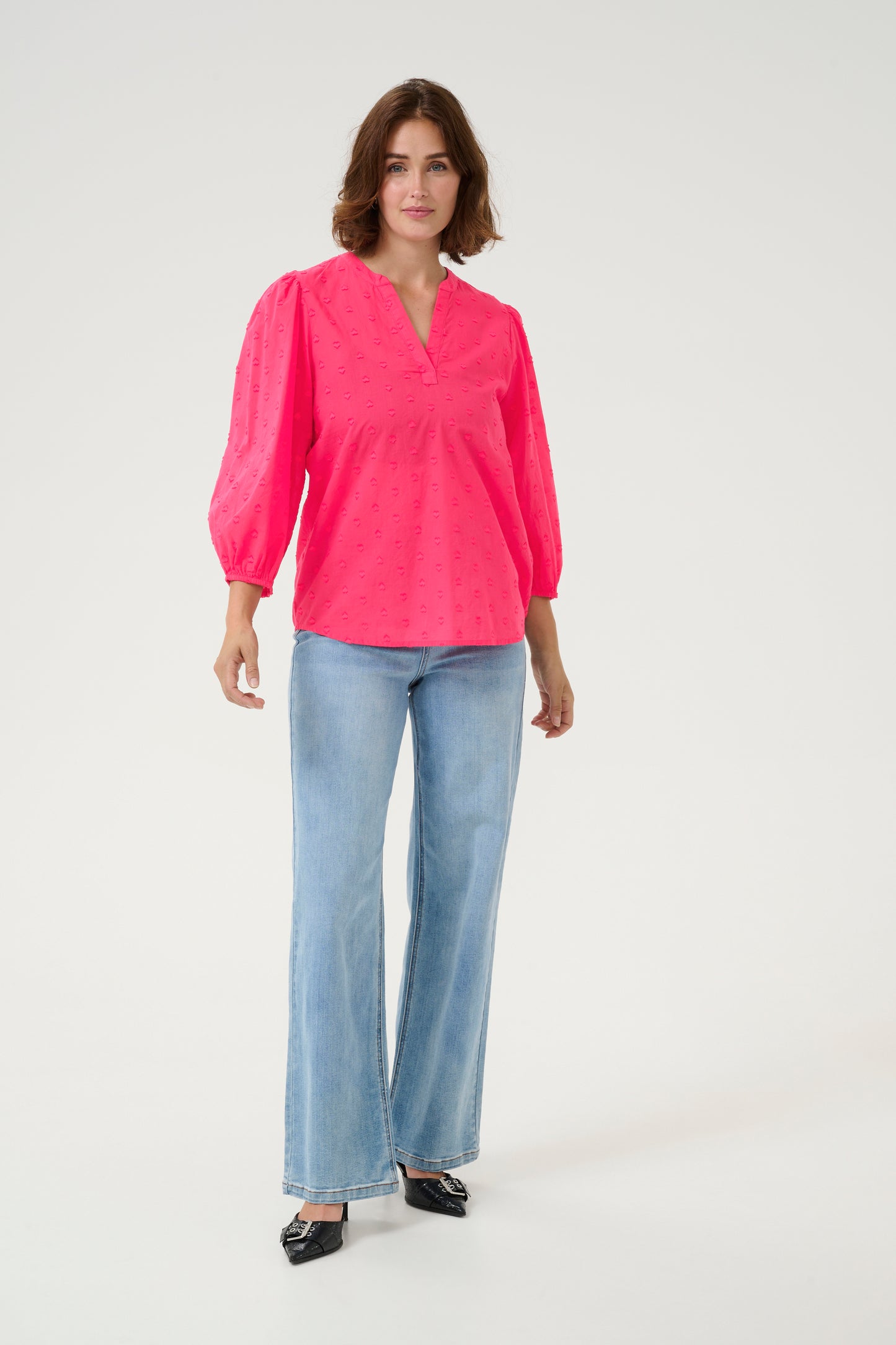 KAFFE JOLLIA BLOUSE IN RASPBERRY