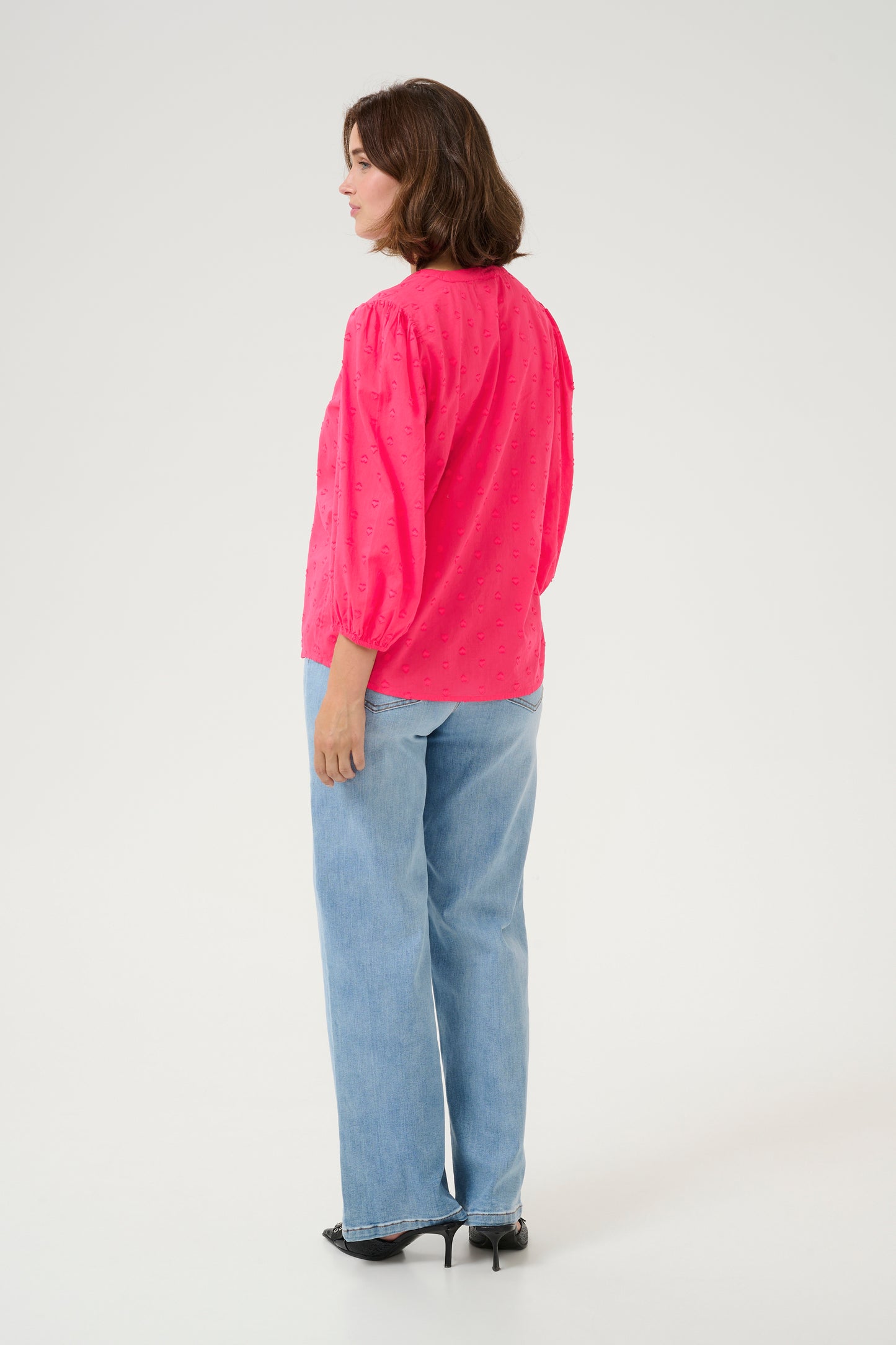 KAFFE JOLLIA BLOUSE IN RASPBERRY