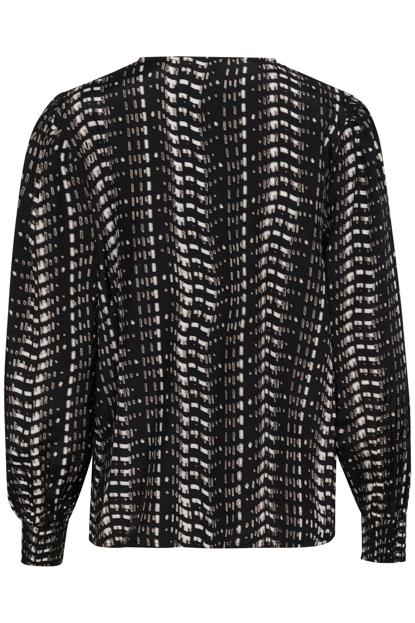 KAFFE ALICE BLOUSE IN BLACK/WHITE ELEPHANT GRAPHIC