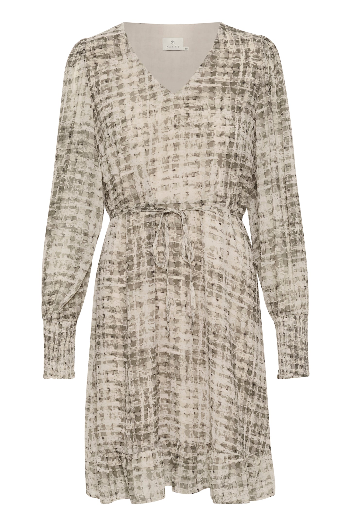 KAFFE TRINIKE DRESS IN GREY TEXTURE CHECK