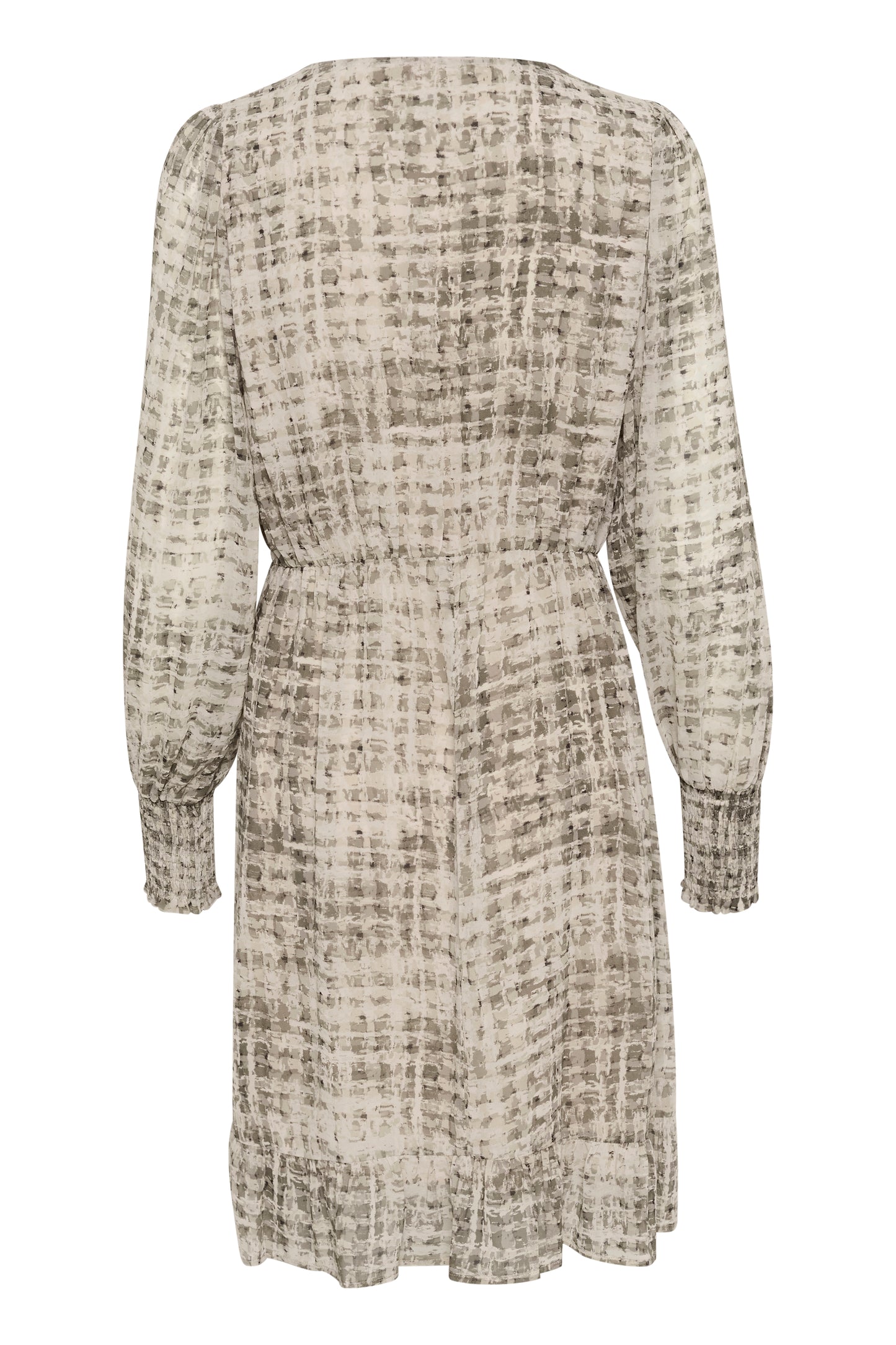 KAFFE TRINIKE DRESS IN GREY TEXTURE CHECK