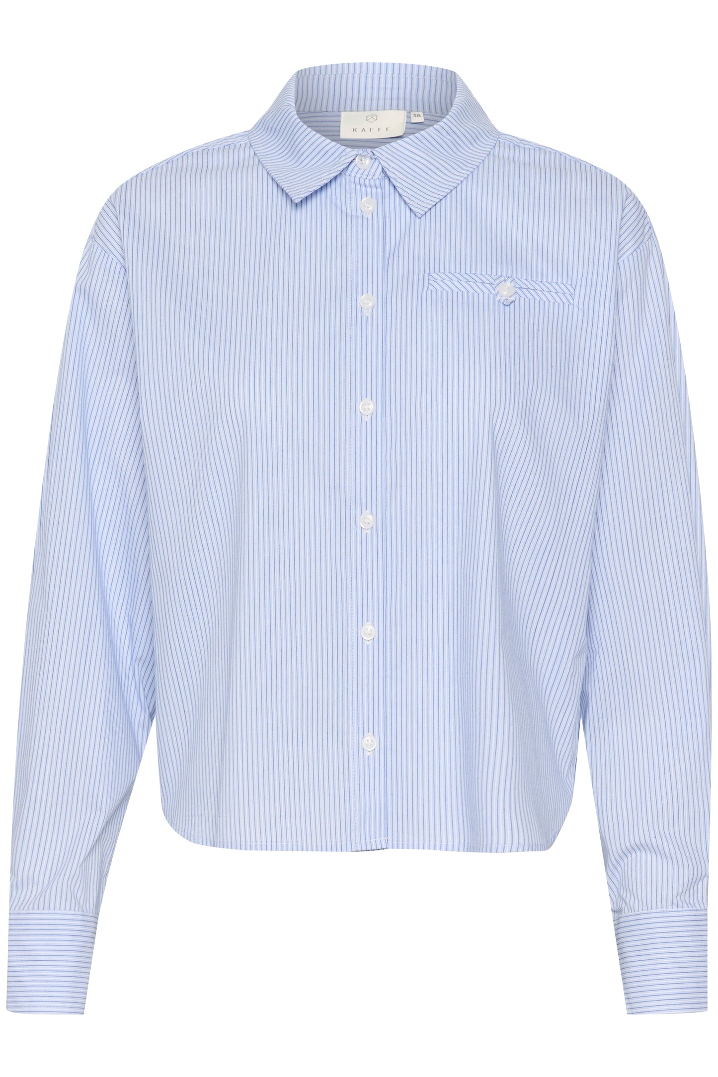 KAFFE SOFIE SHIRT IN WHITE AND BLUE STRIPE