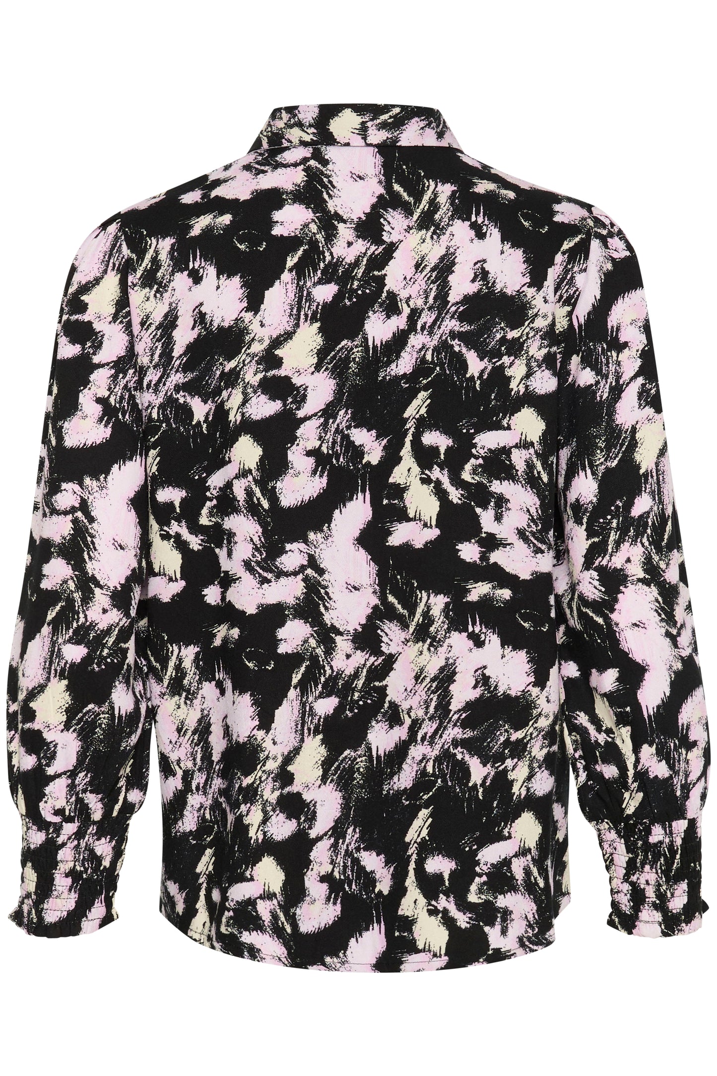 KAFFE LURA SHIRT IN BLACK AND PINK GRAPHIC STROKES