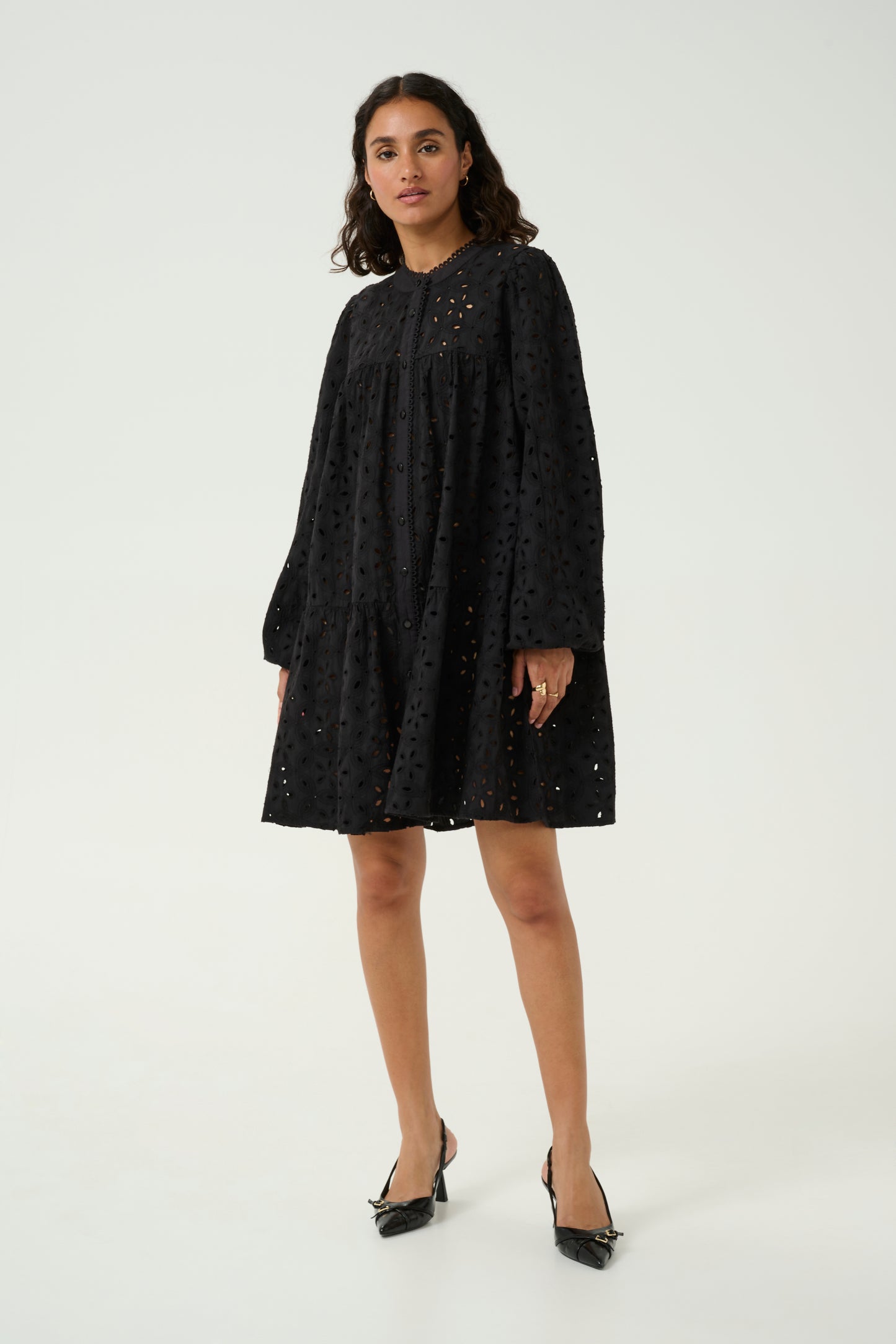 KAFFE SILINIA DRESS IN DEEP BLACK