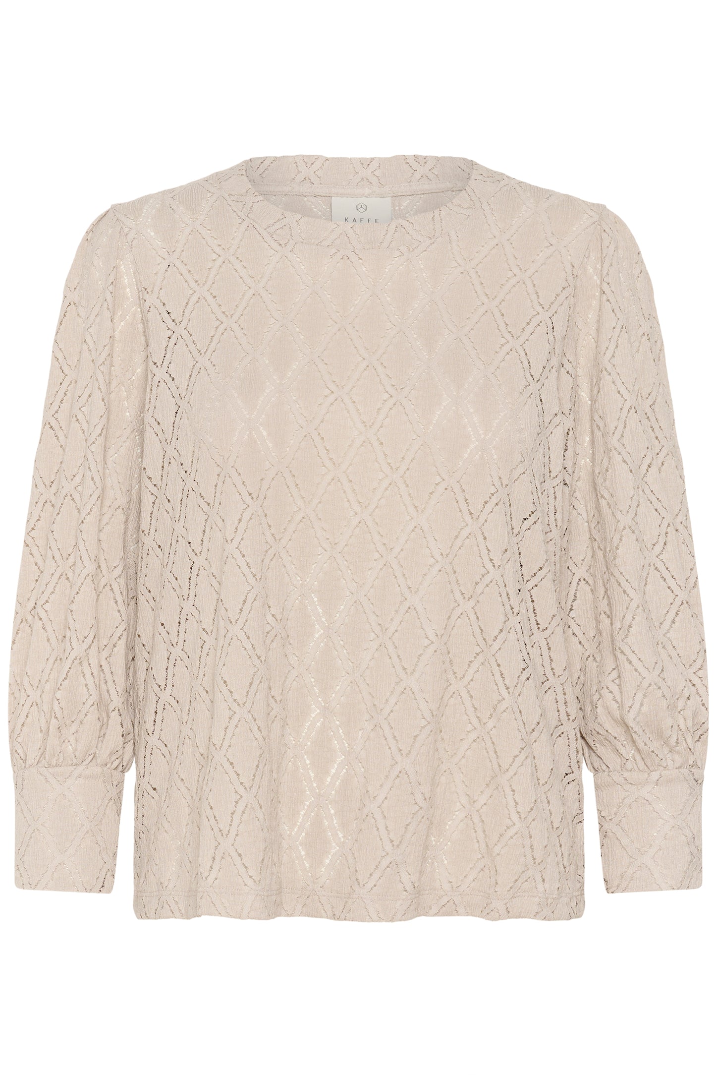 KAFFE TIO LACE BLOUSE IN FEATHER GREY