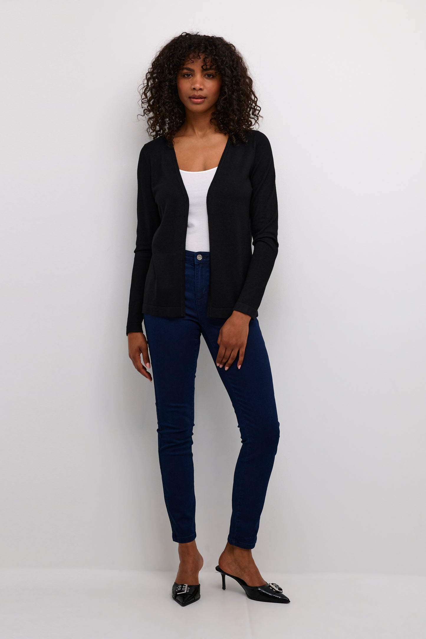 KAFFE FENIA ASTRID CARDIGAN IN BLACK DEEP