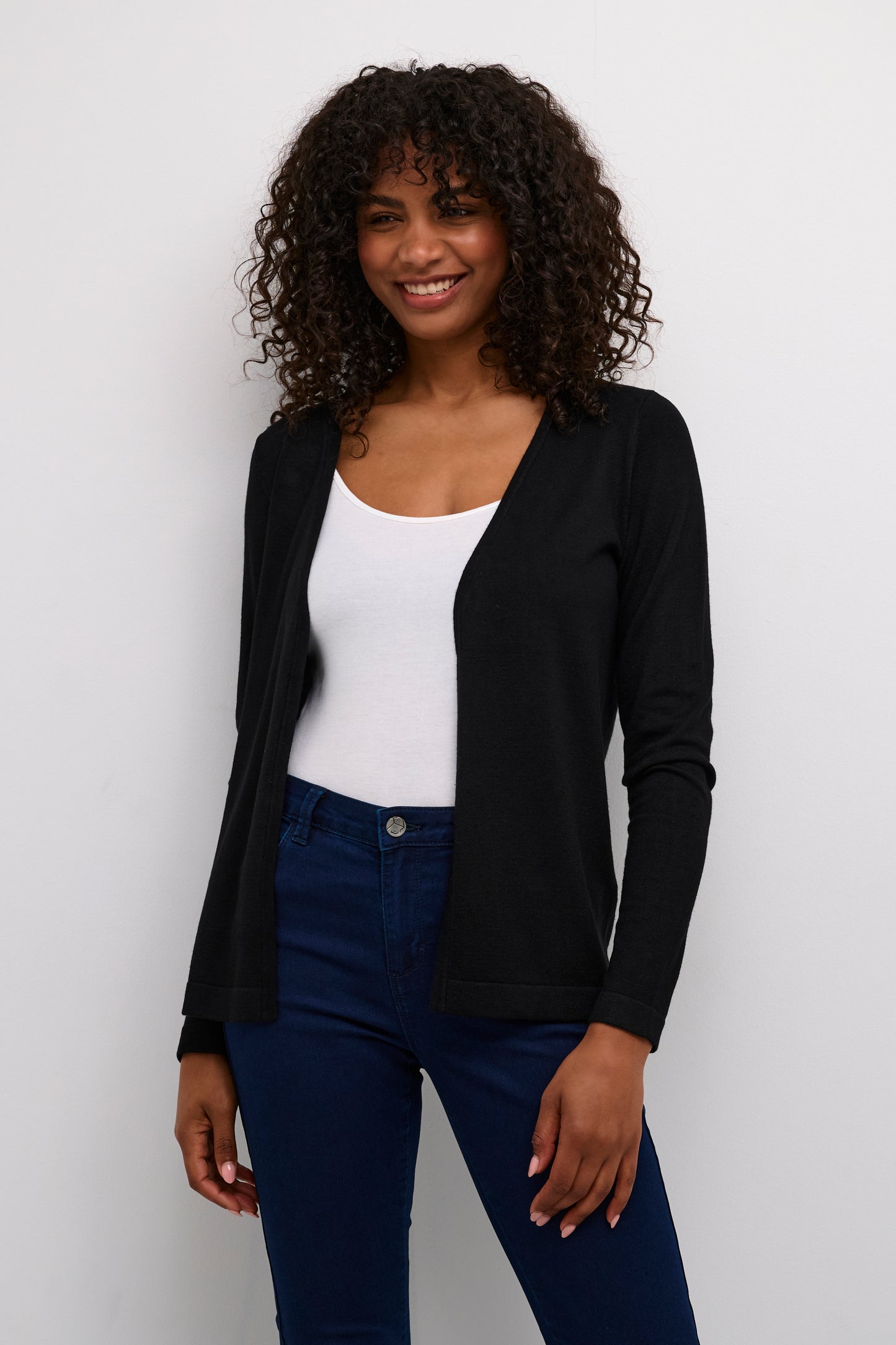 KAFFE FENIA ASTRID CARDIGAN IN BLACK DEEP