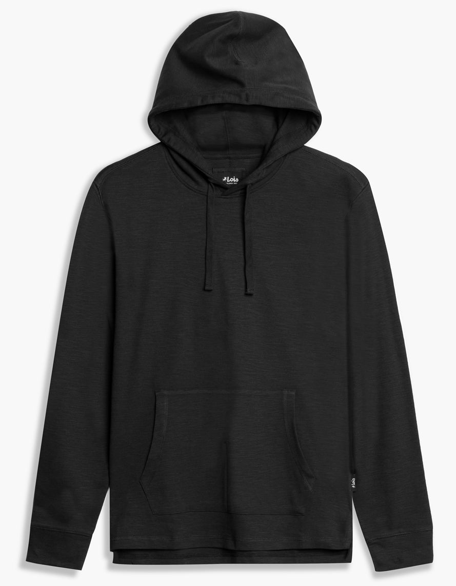 LOIS WYLEY BLACK HOODIE WITH KANGAROO POCKET
