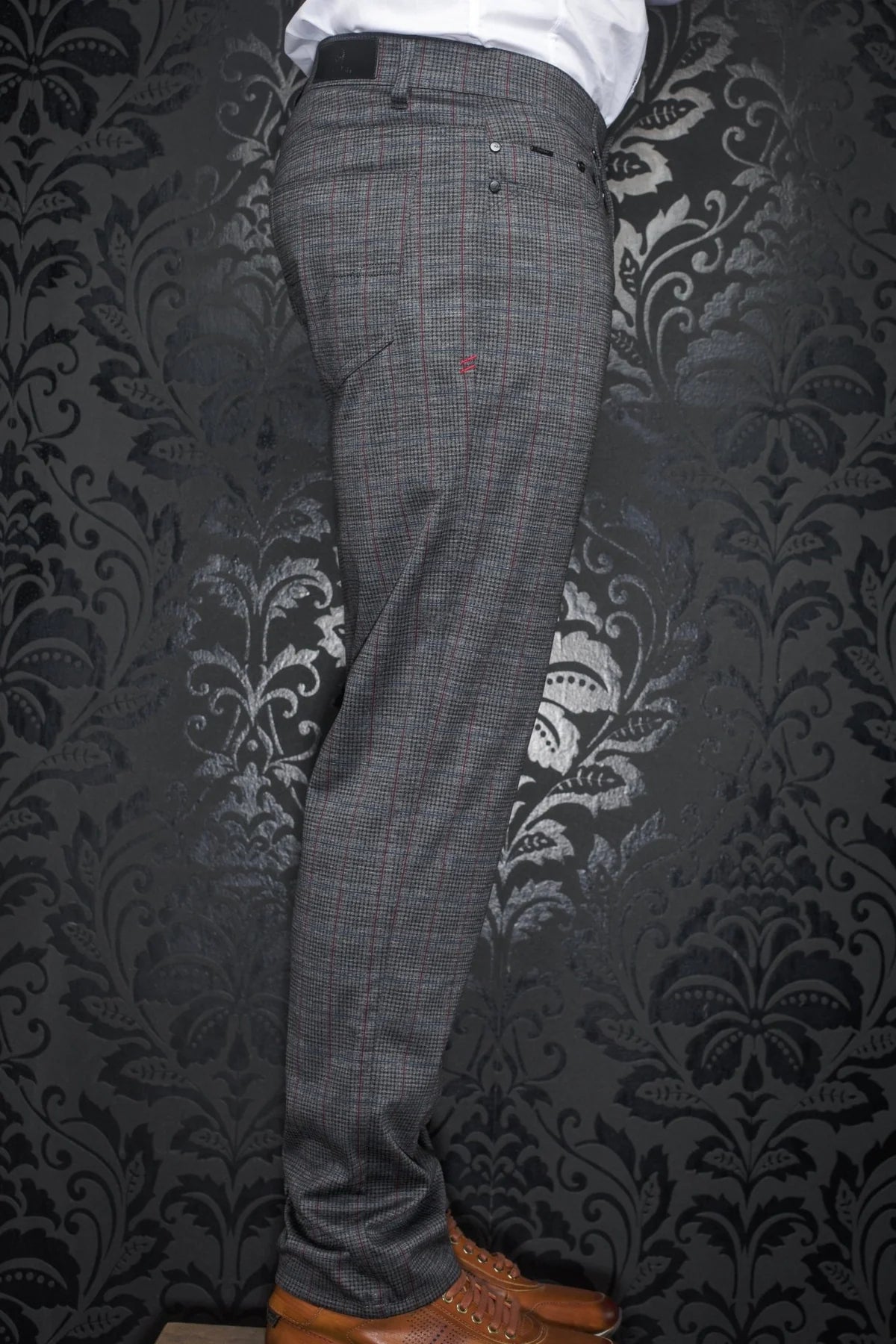 AU NOIR WINCHESTER-TAYLOR GREY MULTI LUXURY STRETCH 5 POCKET PANT