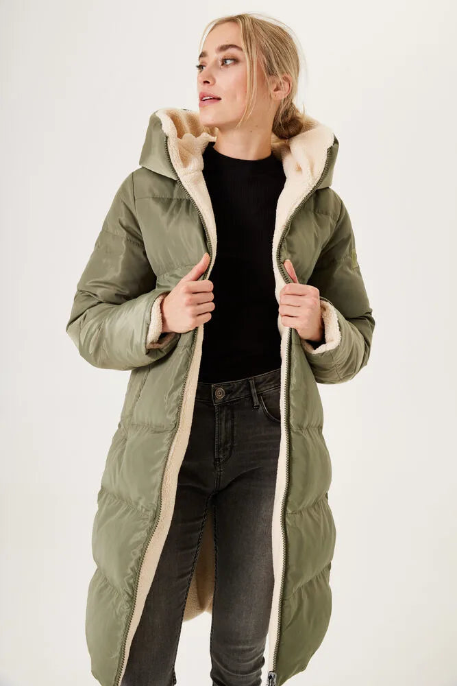 Khaki bubble coat sale