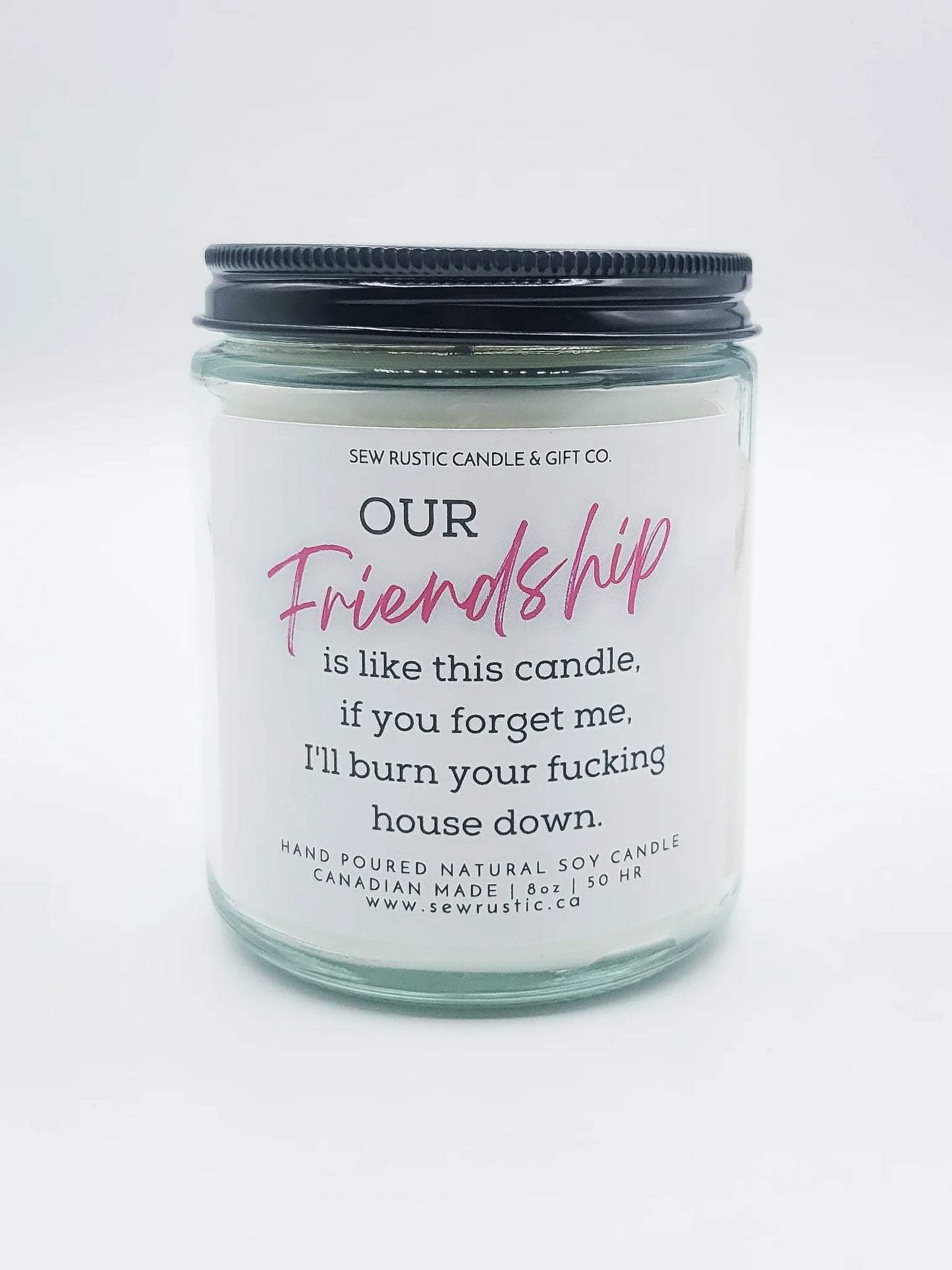 SEW RUSTIC CANDLE & GIFT CO. FRIENDSHIP 8oz SOY CANDLE