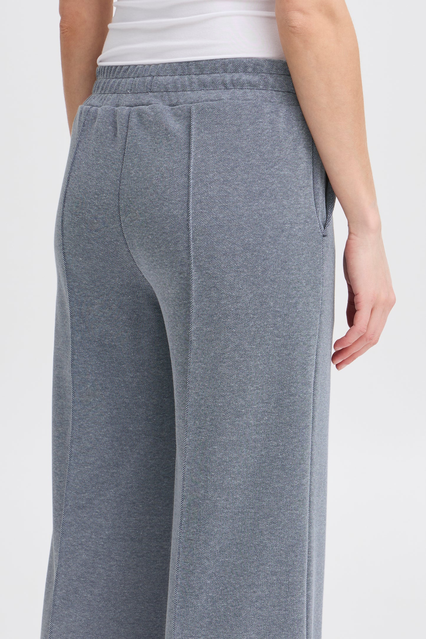 ICHI KATE PIQUE PANT IN MEDIEVAL BLUE