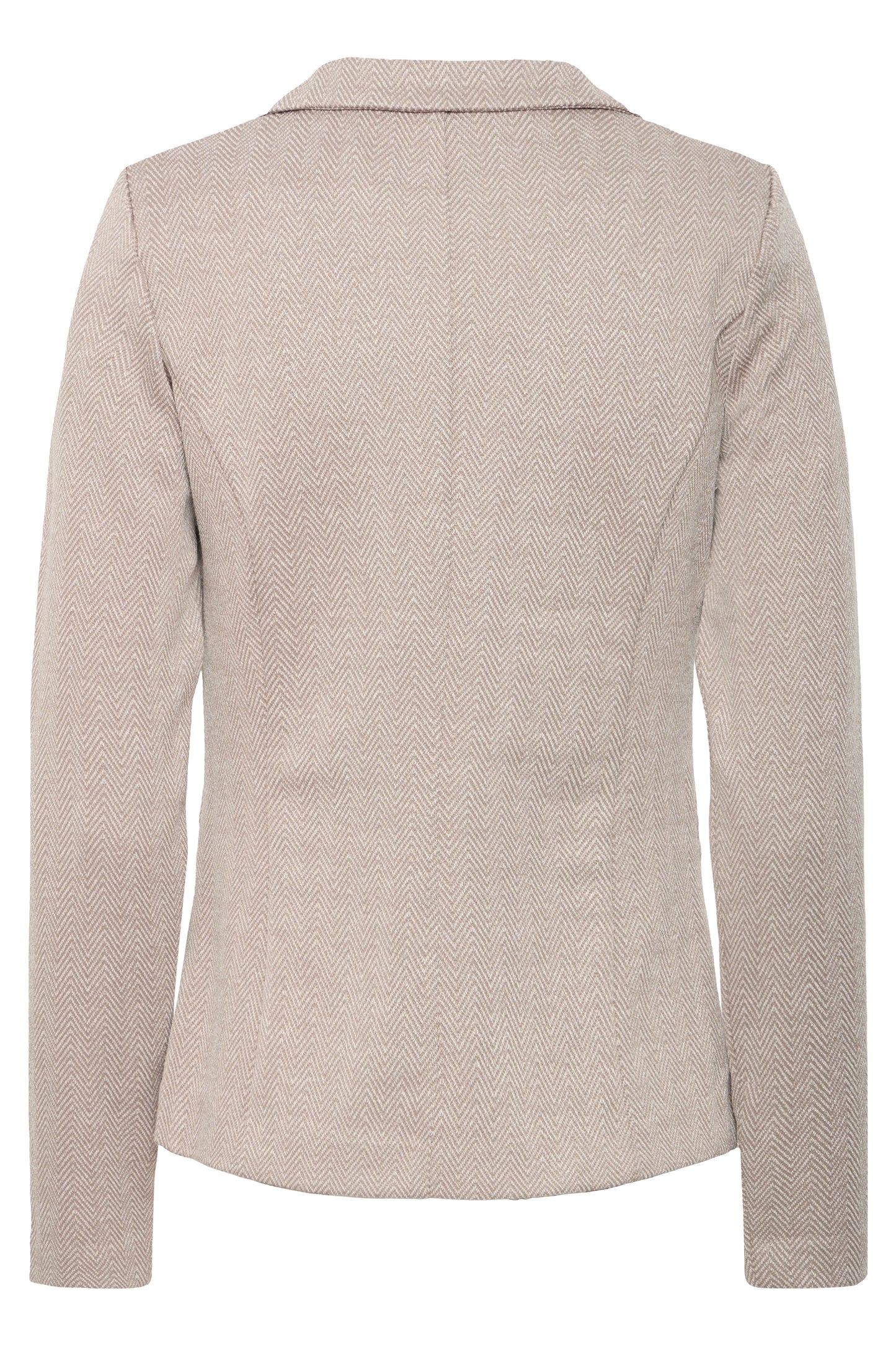 ICHI KATE JACQUARED BLAZER IN FUNGI AND ALMOND MILK