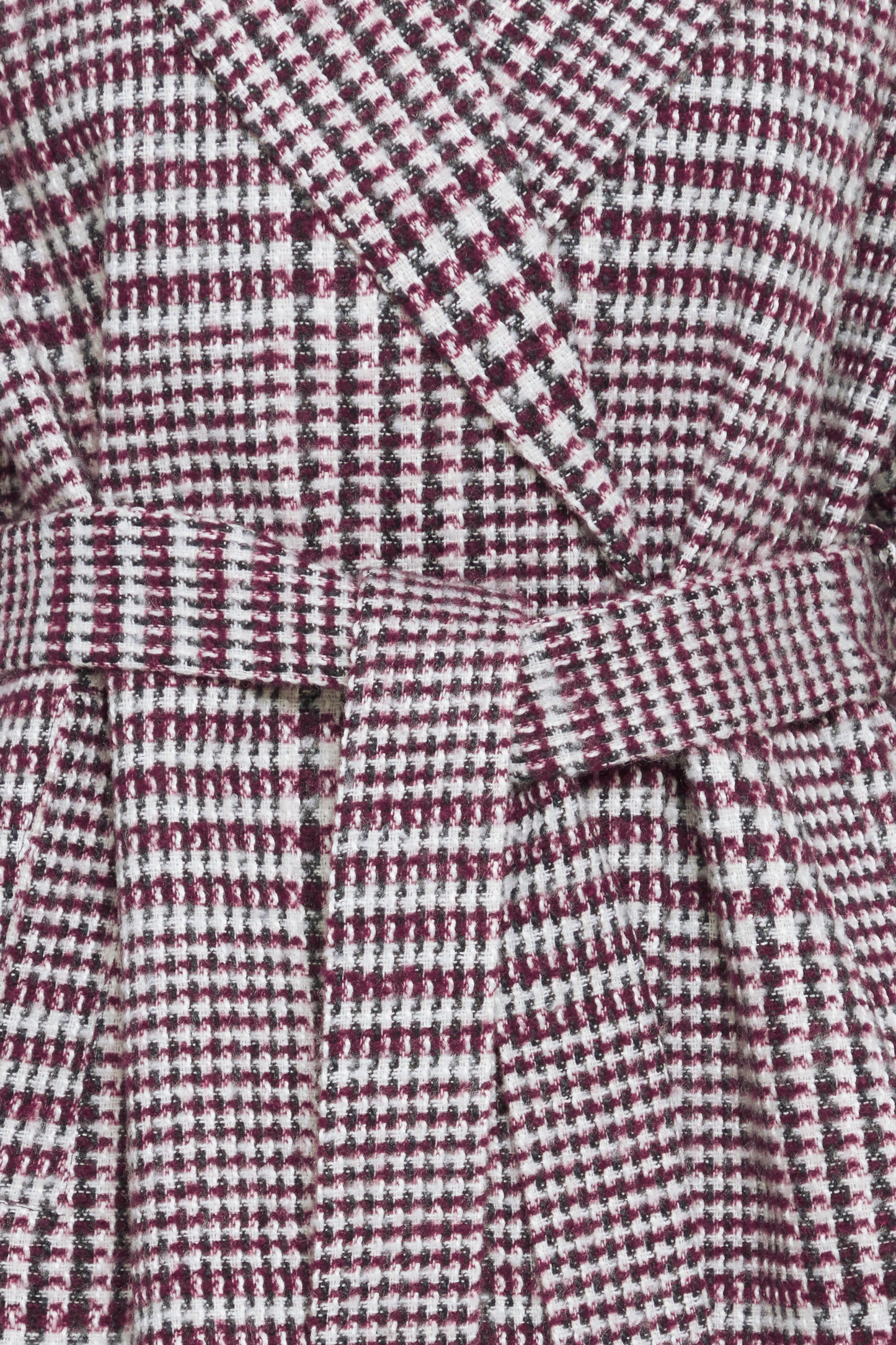 ICHI JANNET BURGUNDY BRUSHED CHECKERED JACKET