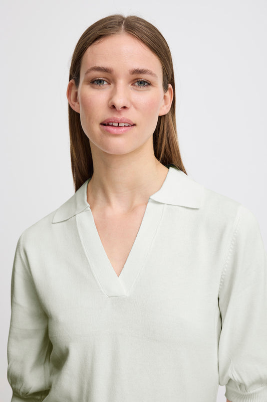 B.YOUNG MMORLA SHORT SLEEVE POLO IN MARSHMALLOW