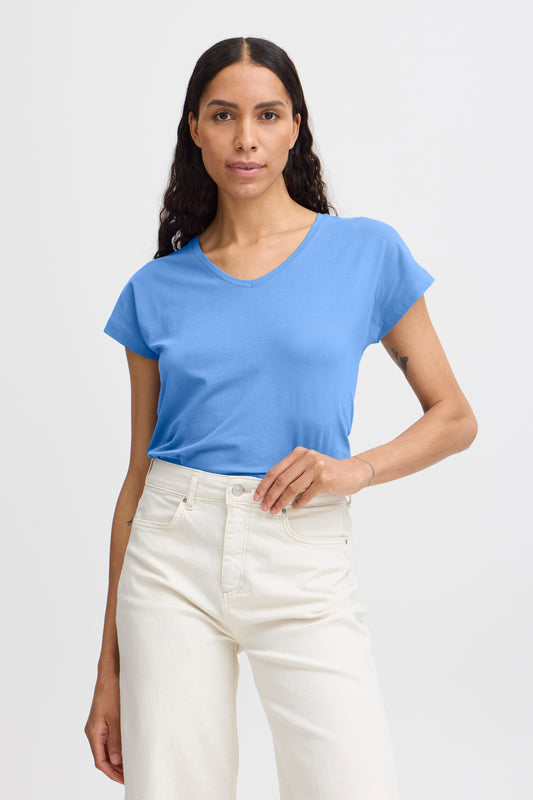 B.YOUNG PAMILA V-NECK T-SHIRT IN RIVERSIDE