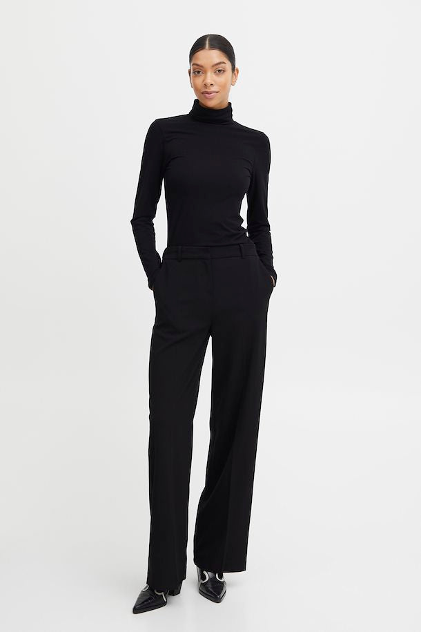 B.YOUNG BLACK PAMILA LONG SLEEVE TURTLENECK