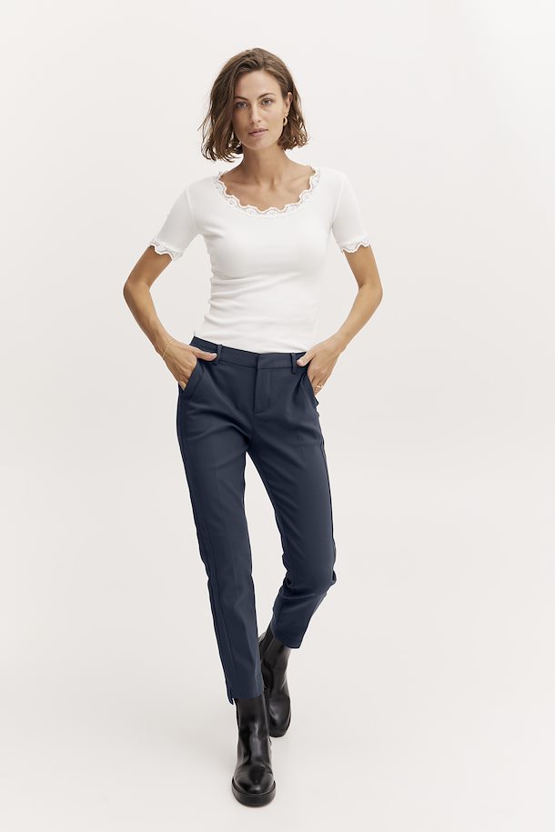 FRANSA VITA TESSA DARK PEACOAT CASUAL ANKLE PANTS