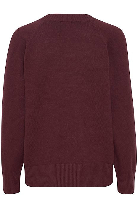 B.YOUNG MANINA V NECK PULLOVER IN PORT ROYALE