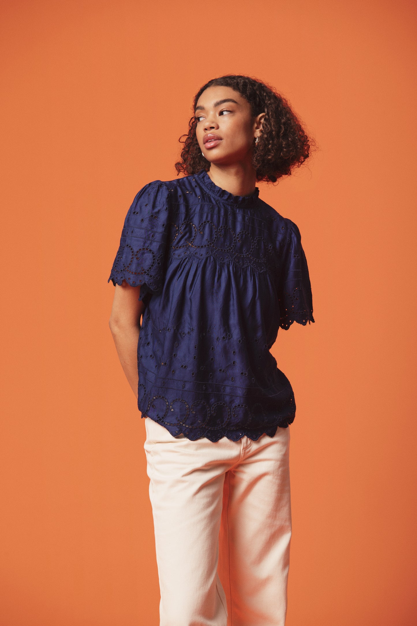SAINT TROPEZ IISE BLOUSE IN MIDNIGHT SAIL