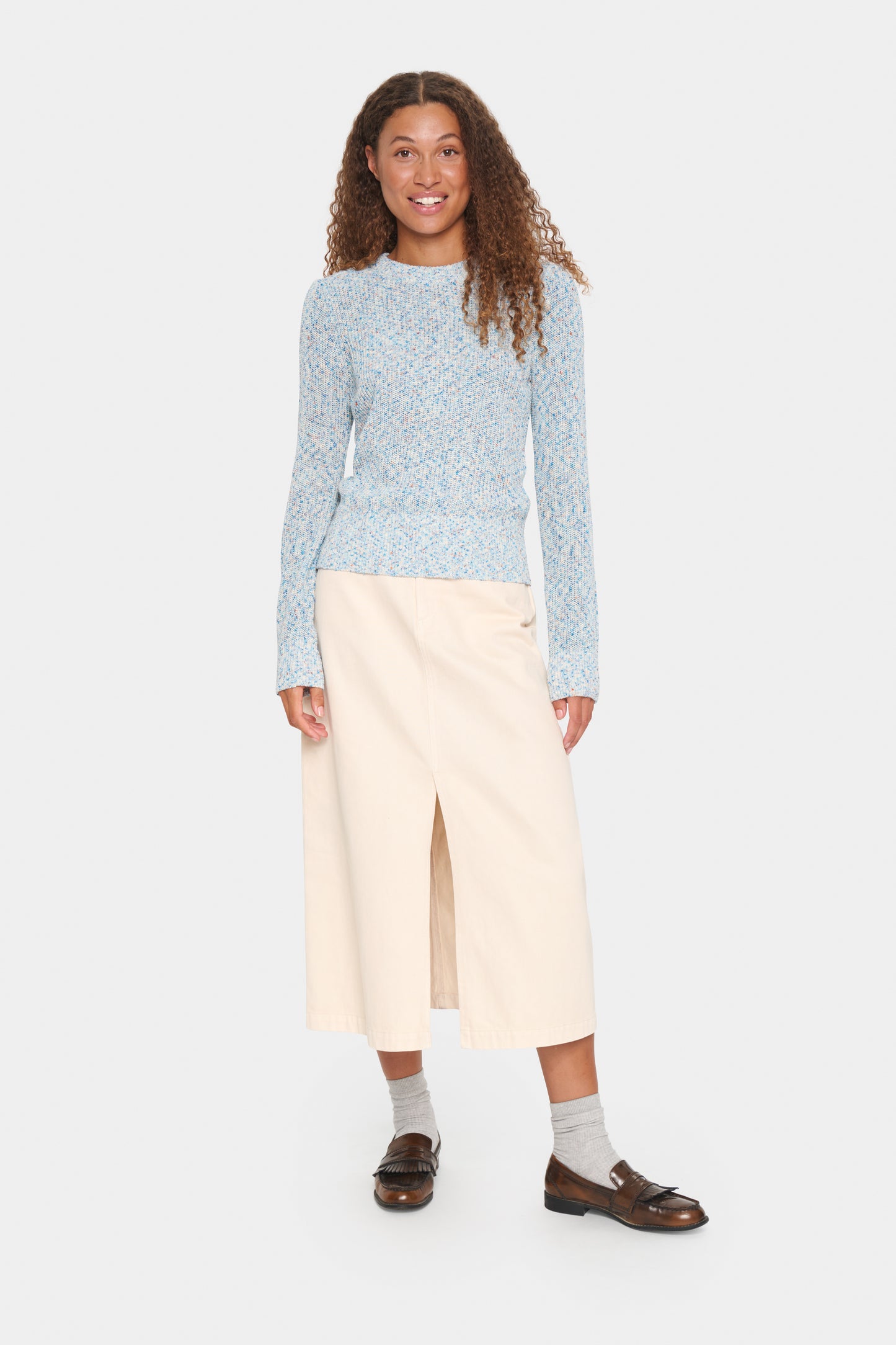 SAINT TROPEZ IREN PULLOVER IN ALL ABOARD MELANGE