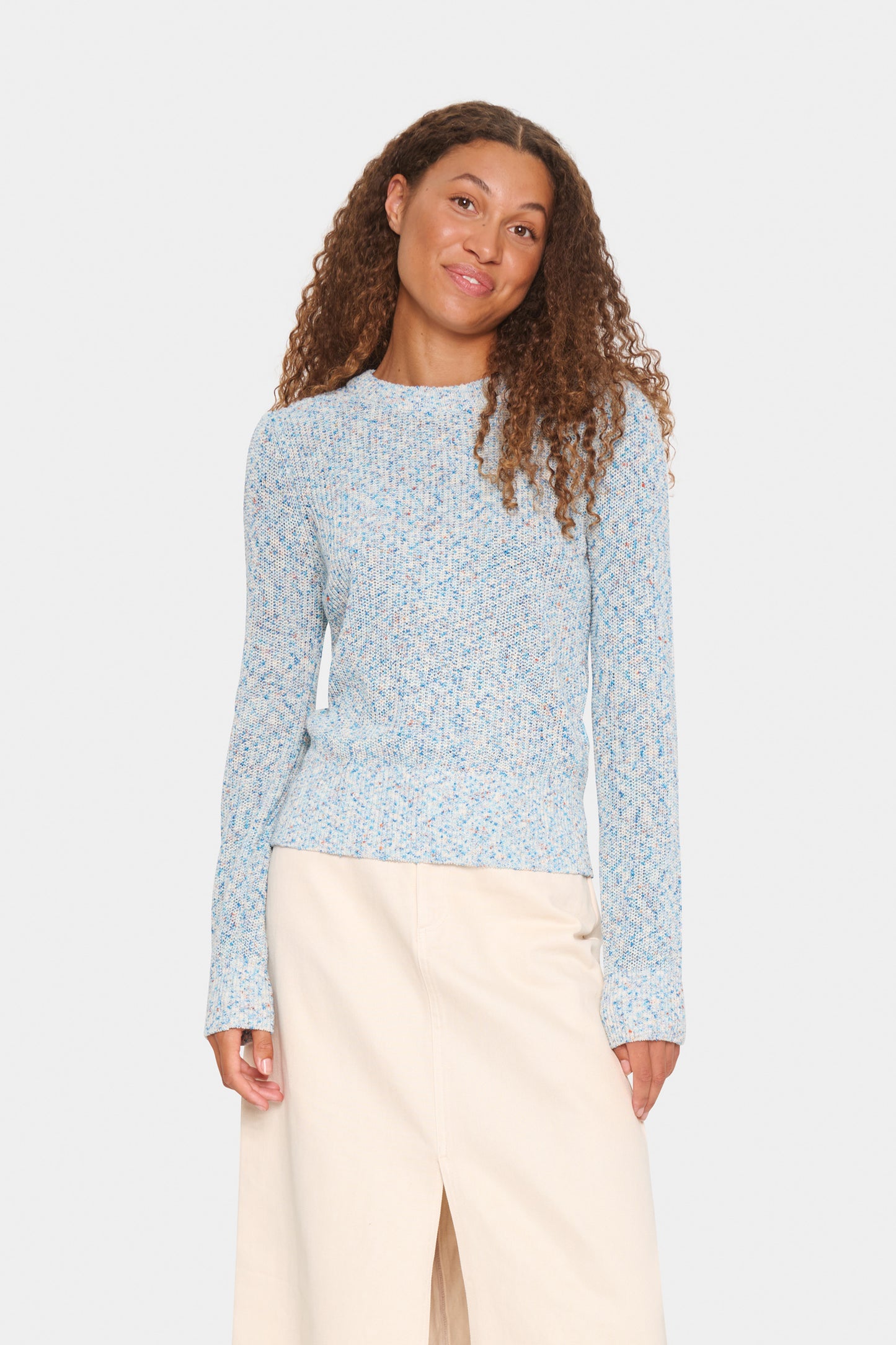 SAINT TROPEZ IREN PULLOVER IN ALL ABOARD MELANGE