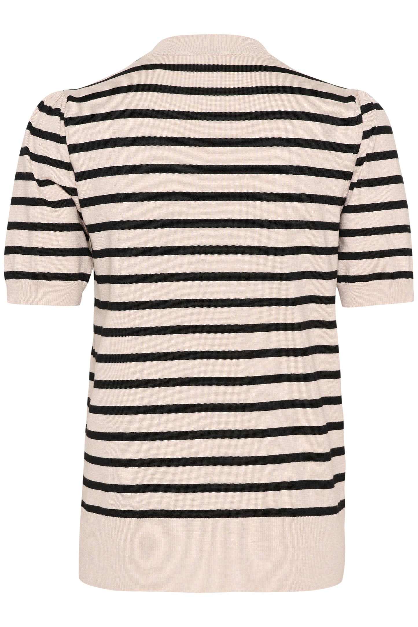 SAINT TROPEZ MILA SHORT SLEEVE STRIPPED PULLOVER IN GRAY MORN