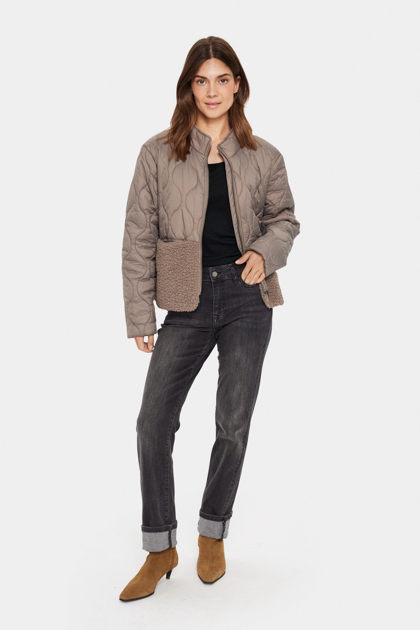 SAINT TROPEZ ISODORA JACKET IN CINDER
