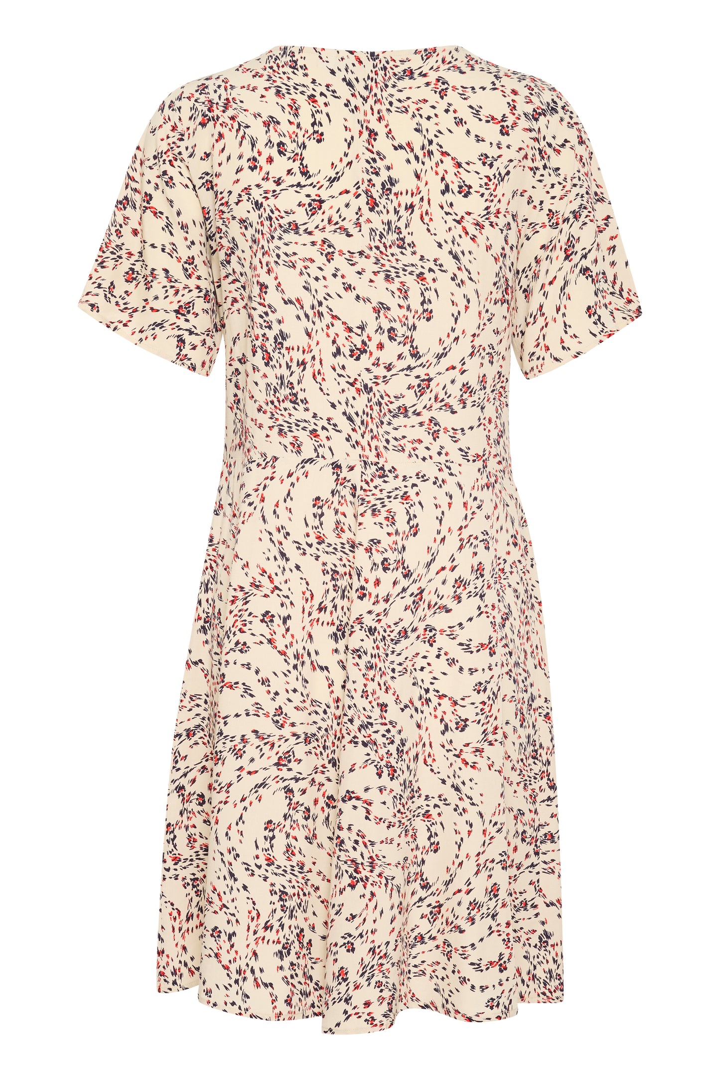 SAINT TROPEZ GISLA SHORT SLEEVE DRESS IN FOG WINDSWEPT LEAVES