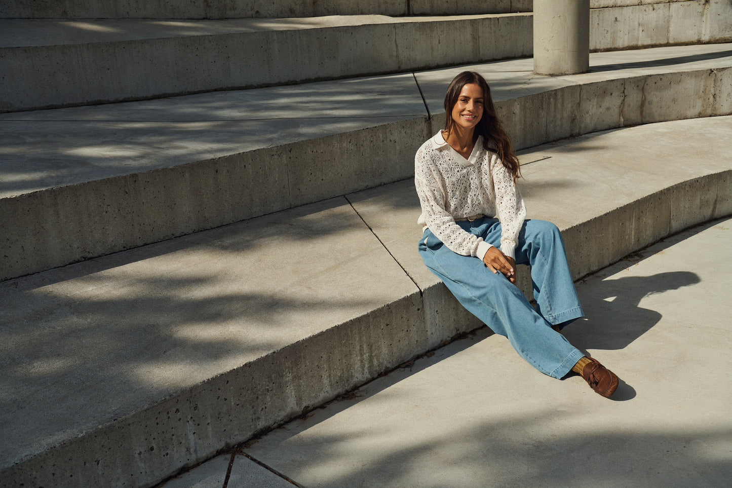 SAINT TROPEZ JUNA POLO PULLOVER IN ICE
