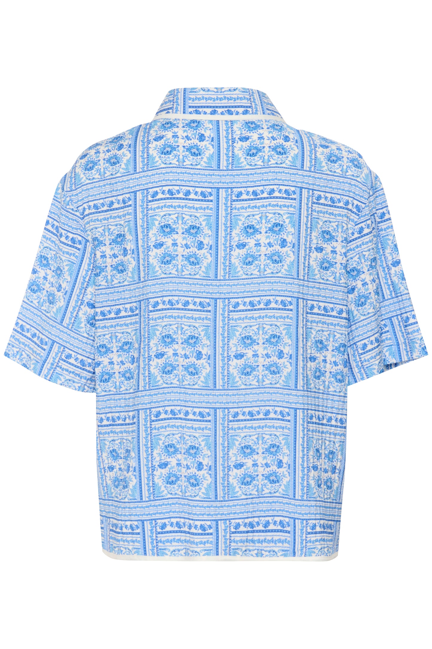 SAINT TROPEZ KAISA COLLARED SHIRT IN CAMPANULA PAISLEY