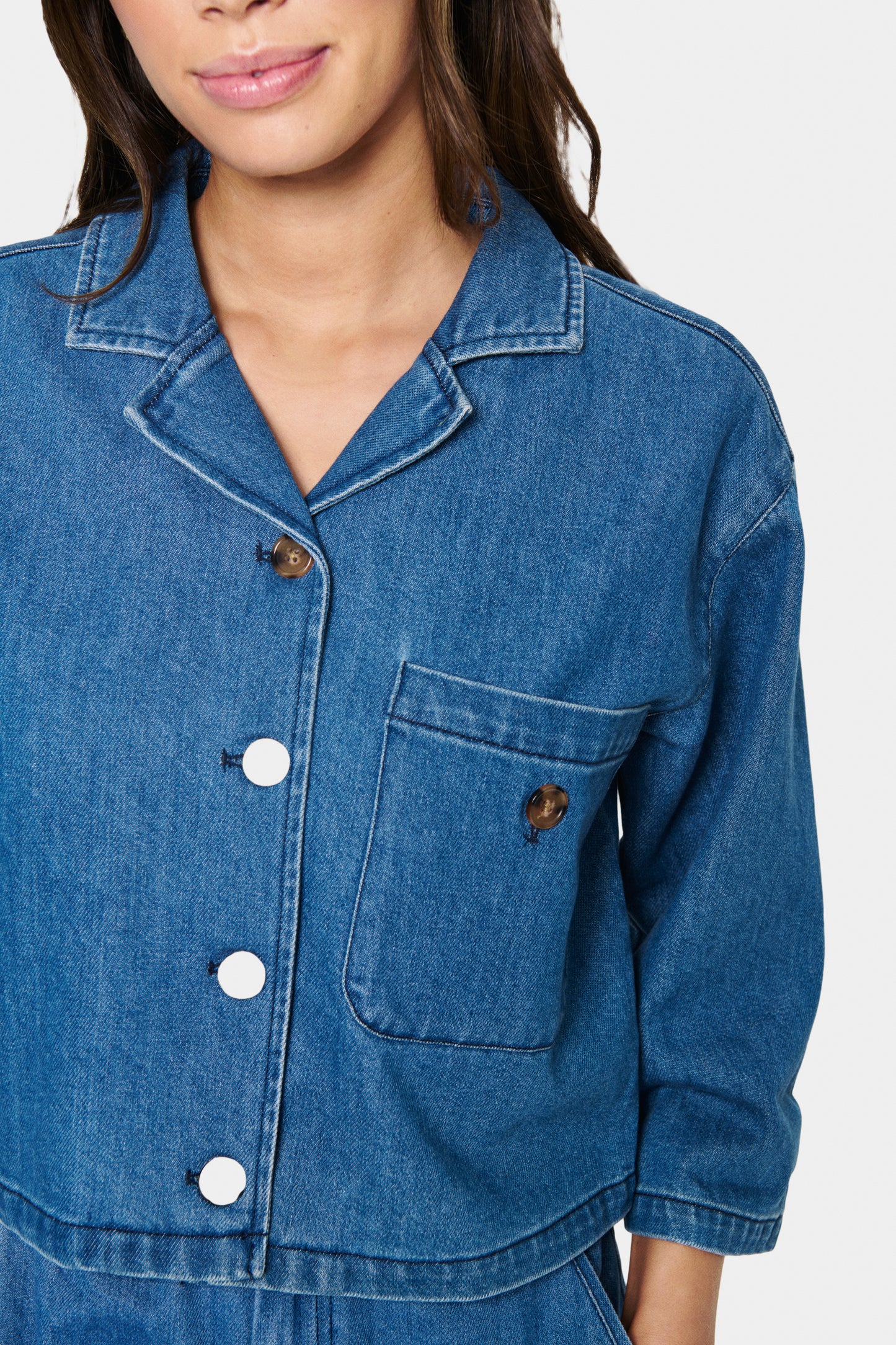 SAINT TROPEZ KAYO SHIRT IN MEDIUM BLUE DENIM
