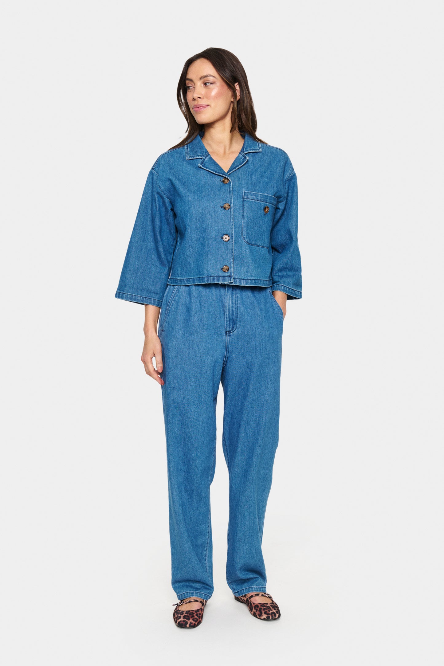 SAINT TROPEZ KAYO SHIRT IN MEDIUM BLUE DENIM