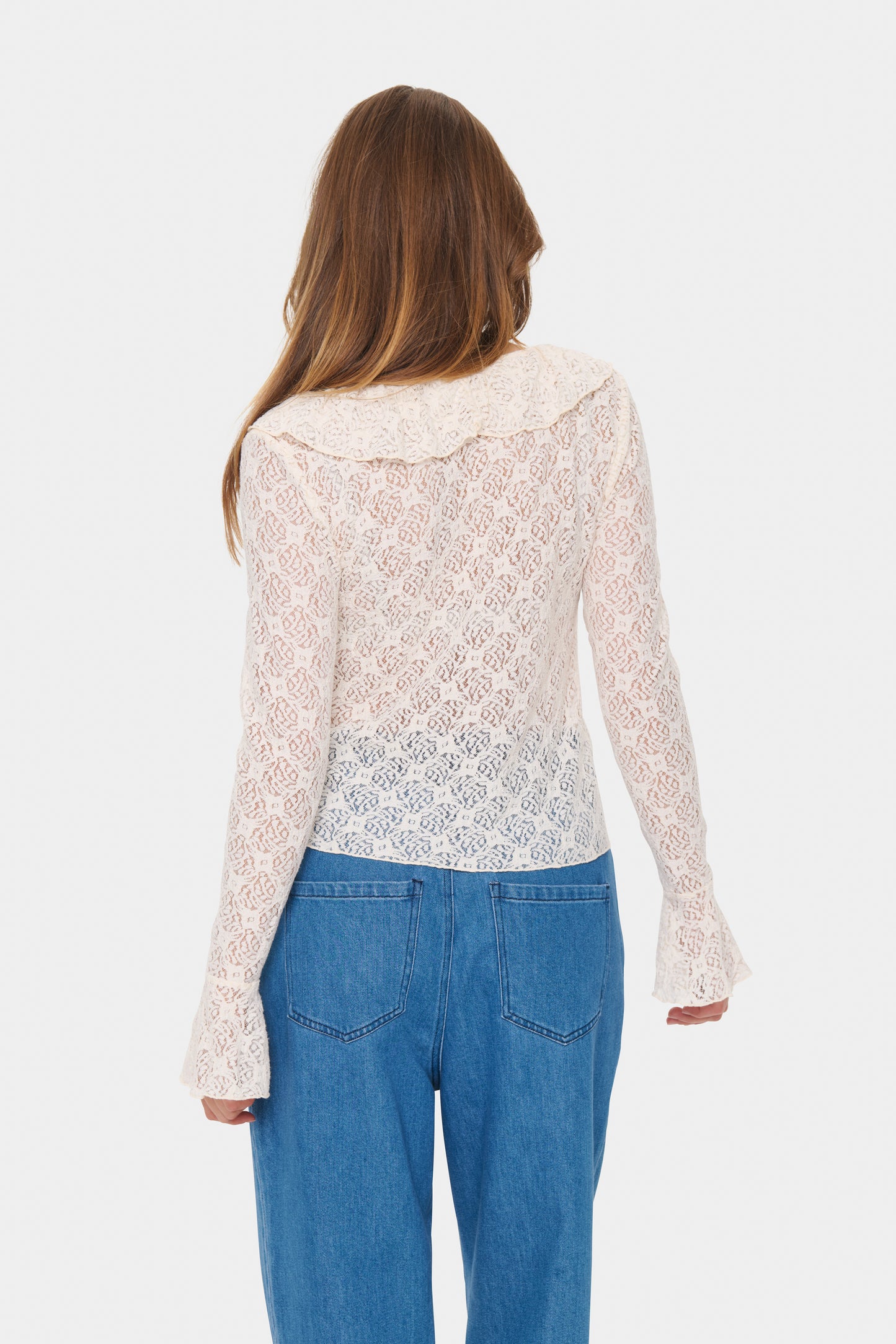 SAINT TROPEZ KATIA LACE BLOUSE IN ICE
