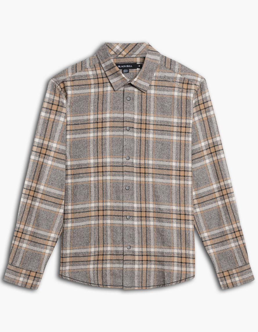 BLACK BULL NESTOR GREY MIX COMBO CHECKERED SHIRT