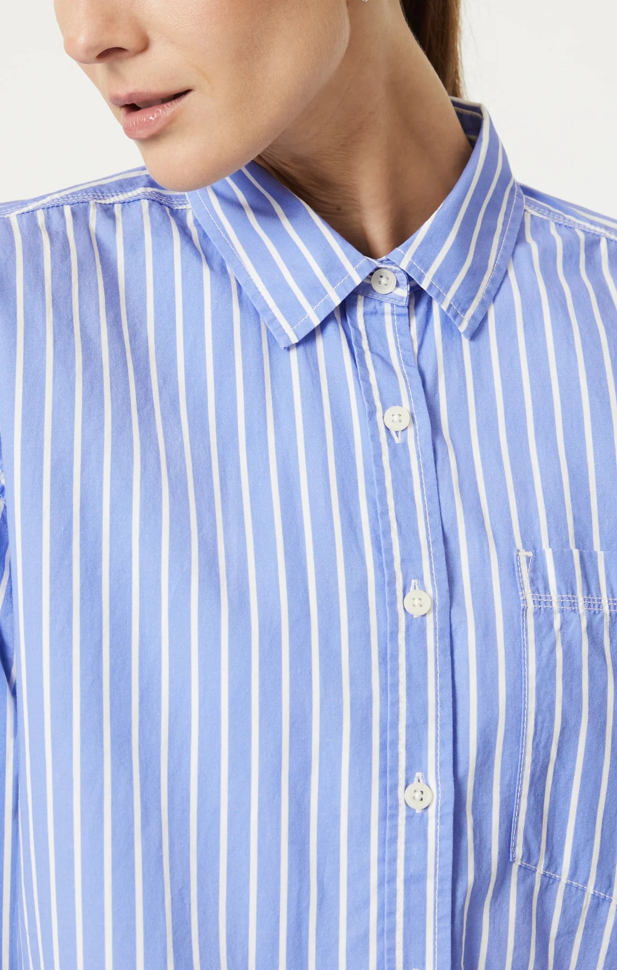 MAVI BUTTON-DOWN LONG SLEEVE STRIPED SHIRT