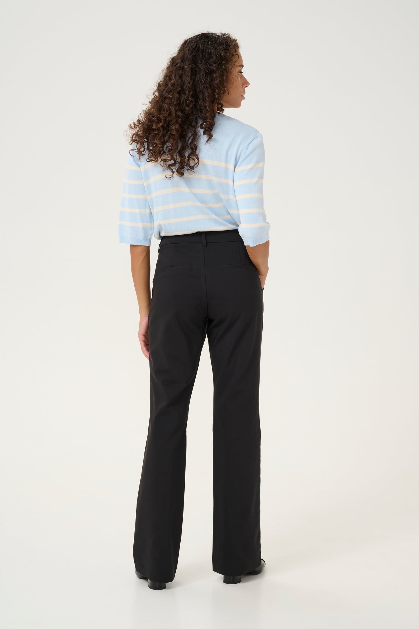CULTURE CELENE ALPHA FLARE PANTS IN BLACK