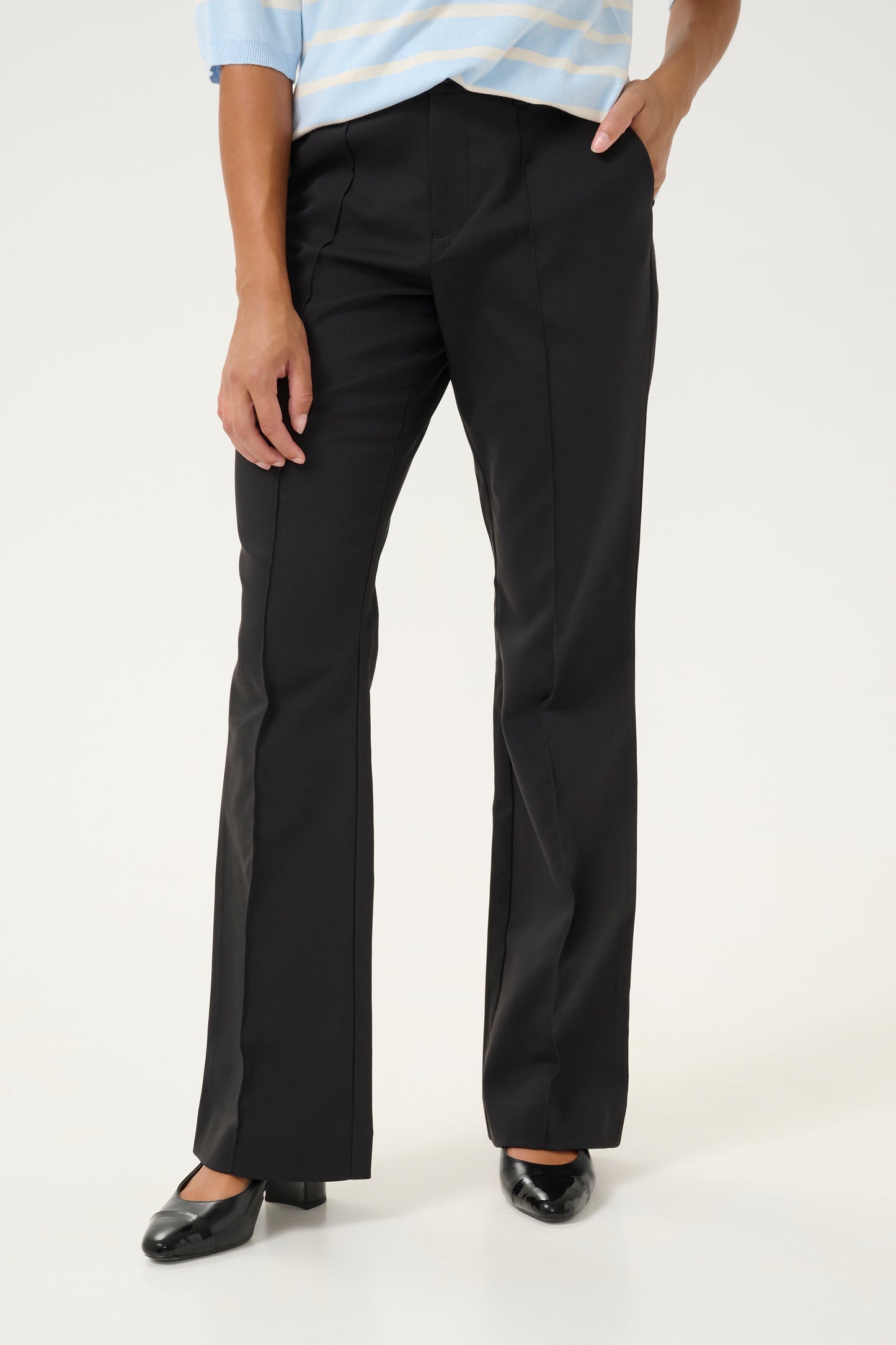 CULTURE CELENE ALPHA FLARE PANTS IN BLACK