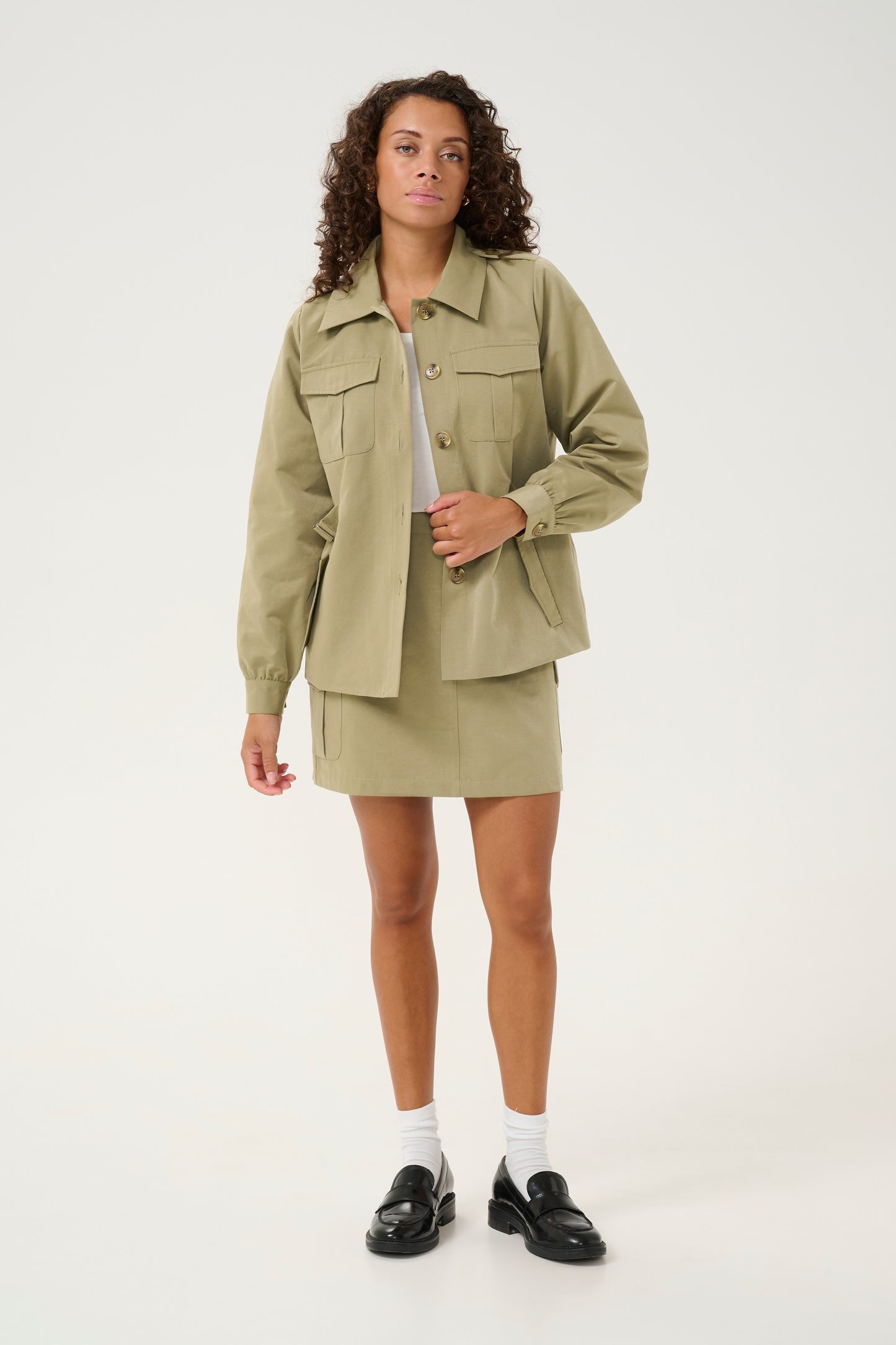 CULTURE KAILA JACKET IN DUSKY GREEN