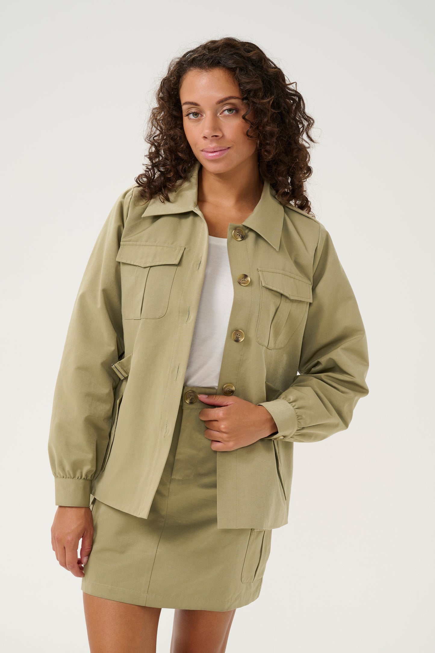 CULTURE KAILA JACKET IN DUSKY GREEN