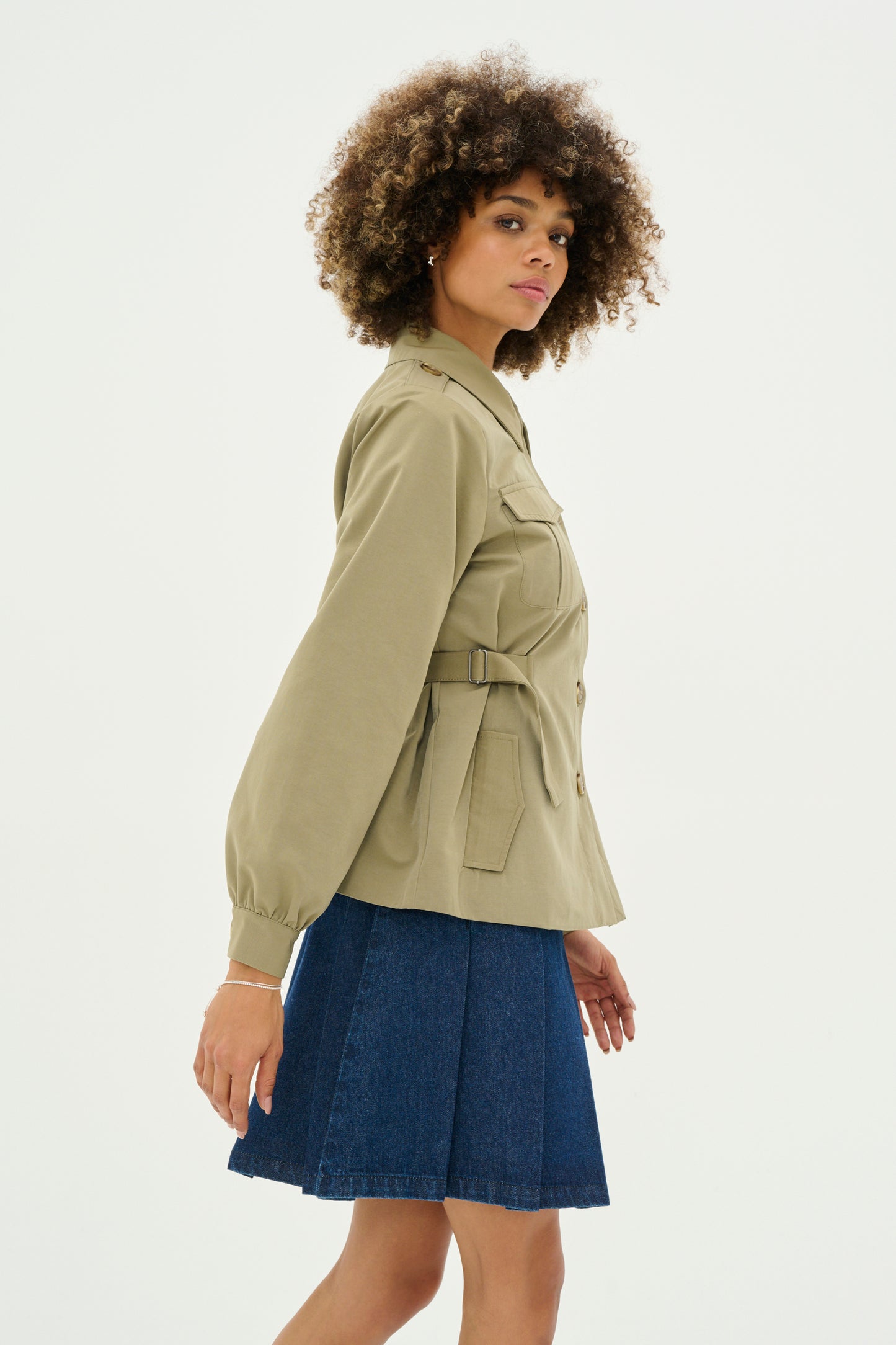 CULTURE KAILA JACKET IN DUSKY GREEN