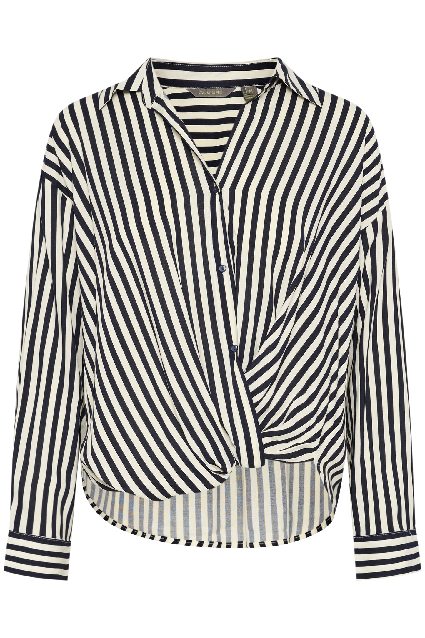 CULTURE DENIA KNOT SHIRT IN SALUTE AND WHITE STRIPE