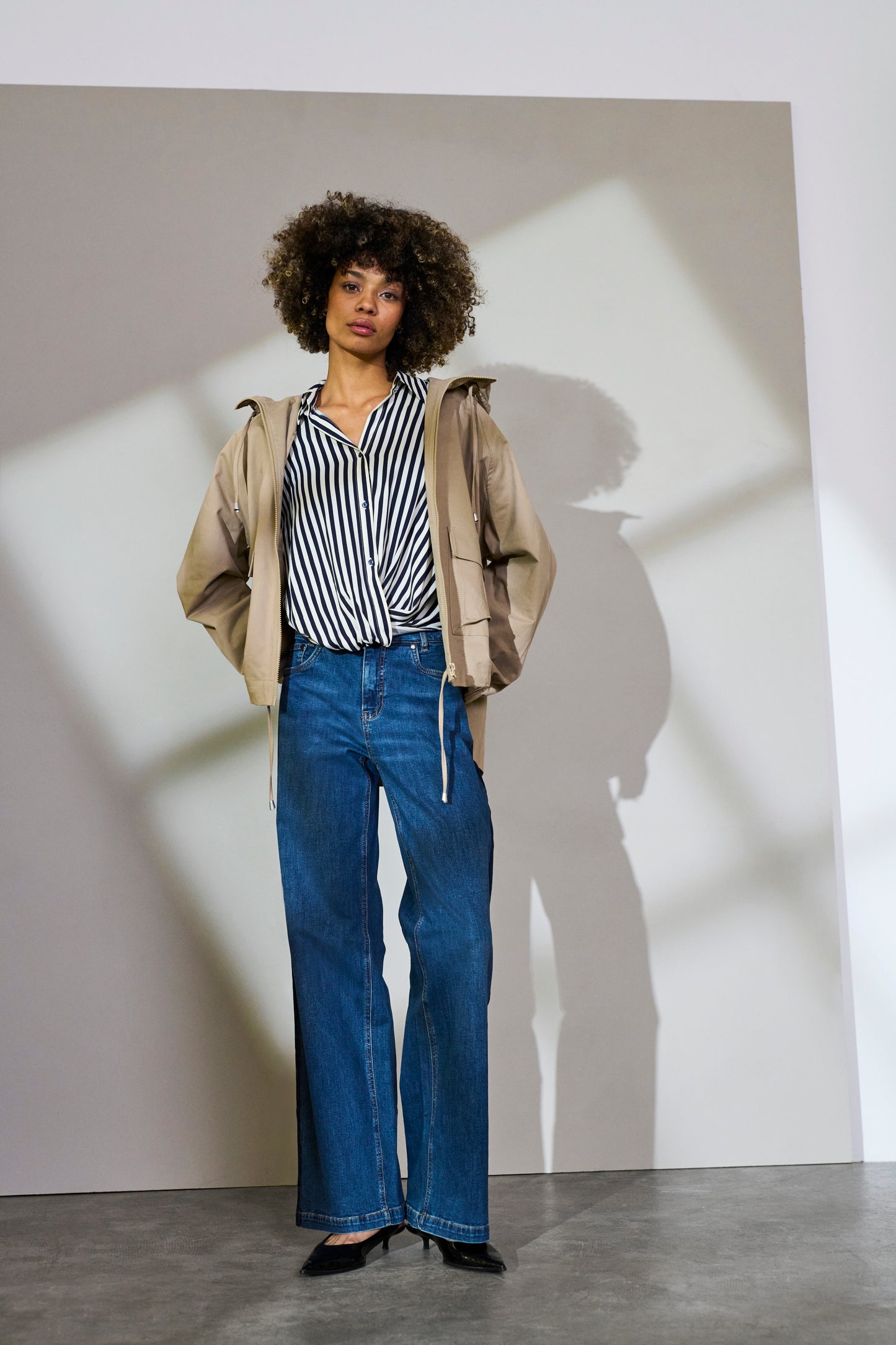 CULTURE DENIA KNOT SHIRT IN SALUTE AND WHITE STRIPE
