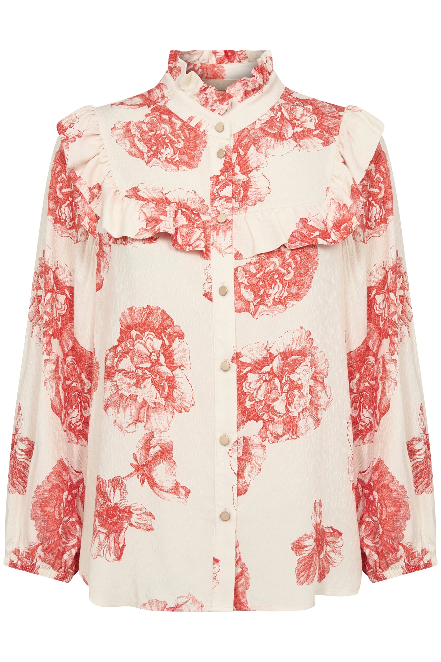 CULTURE ALEXA SHIRT IN OFFWHITE/RED FLOW