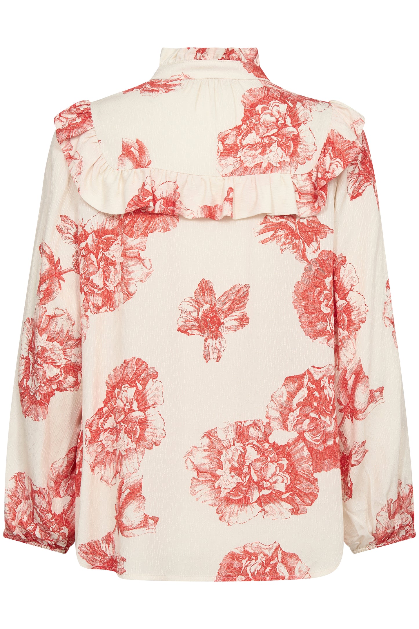 CULTURE ALEXA SHIRT IN OFFWHITE/RED FLOW