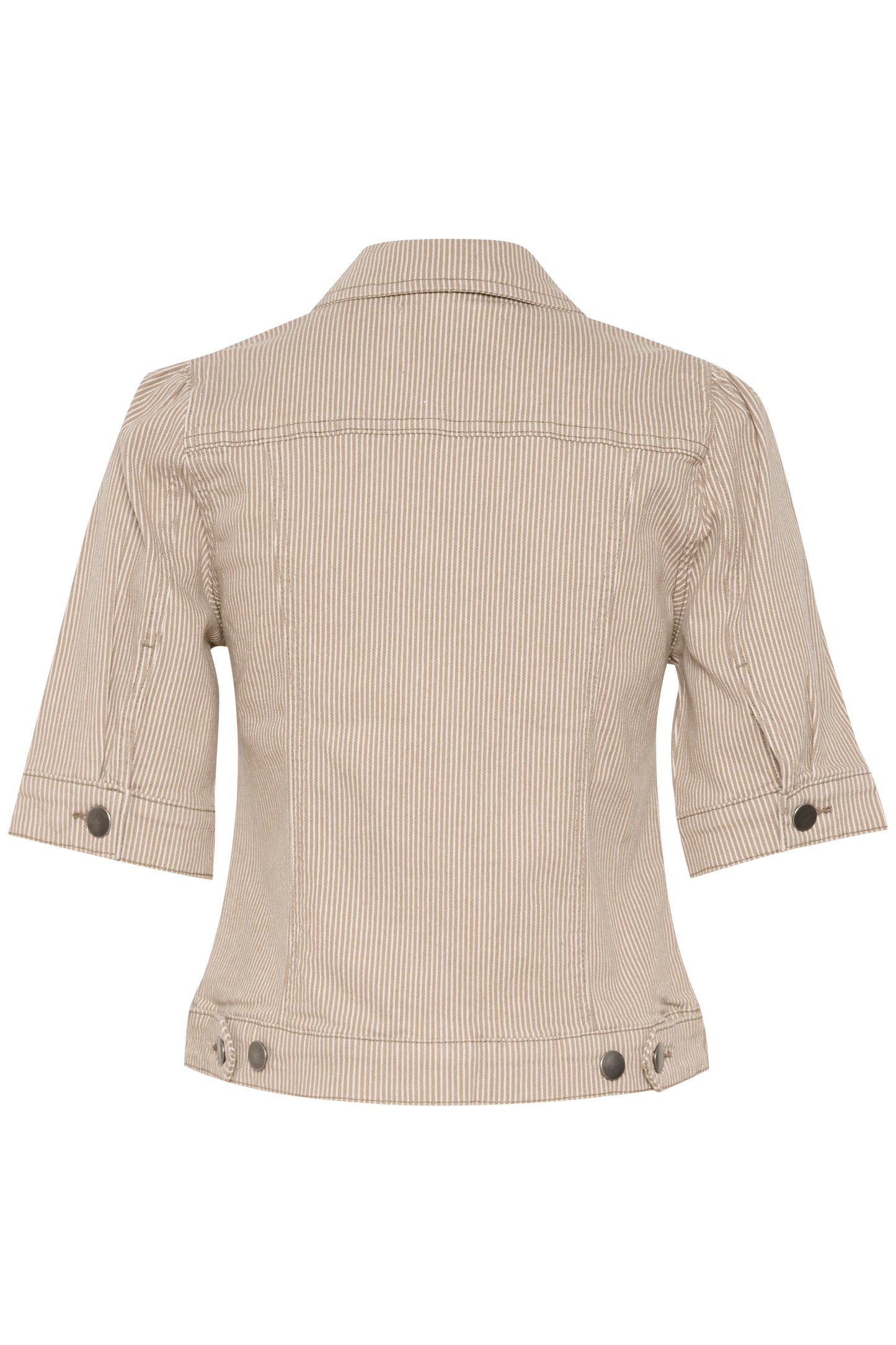 CULTURE MILKY SHORT SLEEVE JACKET IN DUNE/WHITE STRIPE