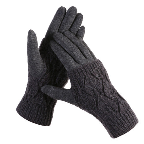 D&W CHARCOAL KNITTED TOUCH SCREEN GLOVES