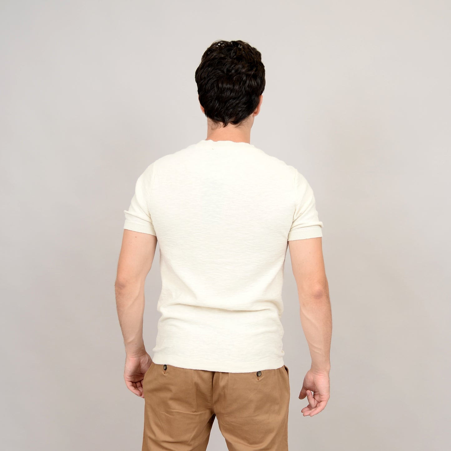 HEDGE MEN'S CREW NECK SHORT SLEEVE T-SHIRT IN WHEAT