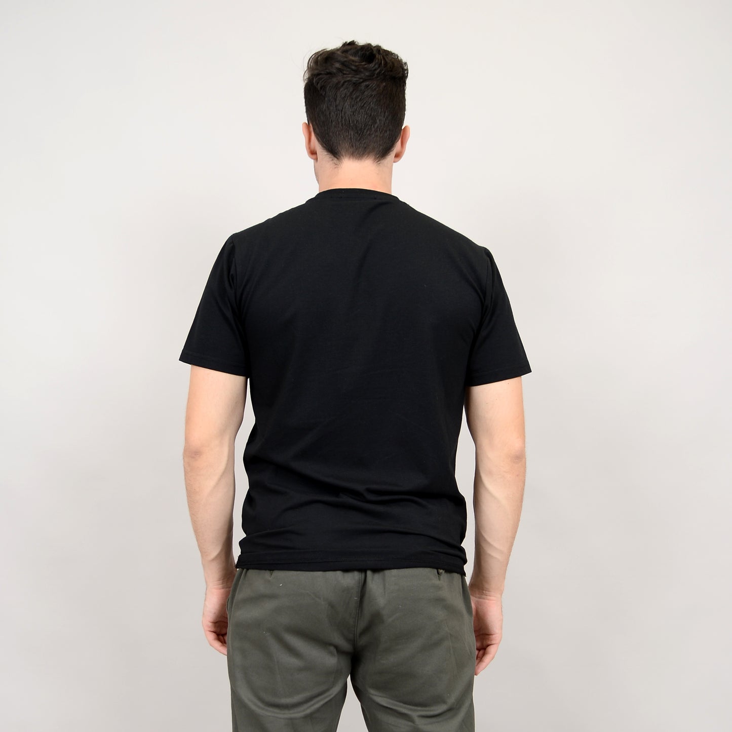 HEDGE MEN'S KNIT SHORT SLEEVED T-SHIRT IN BLACK